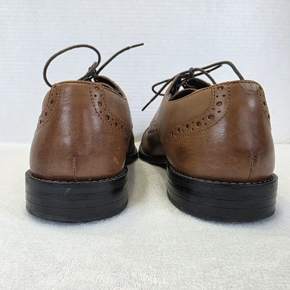 Stacy Adams Mens Brown Leather Cap Toe‎ Oxford Dress Shoes Size 9.5 M 24858